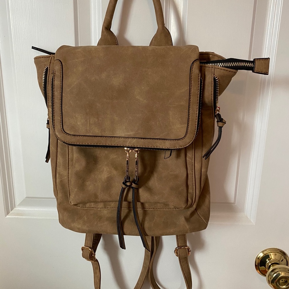 Brown Suede Backpack